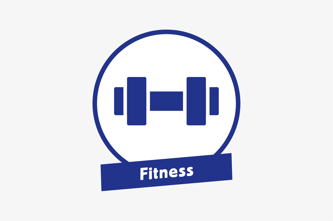 Hantel Icon mit Fitness Label