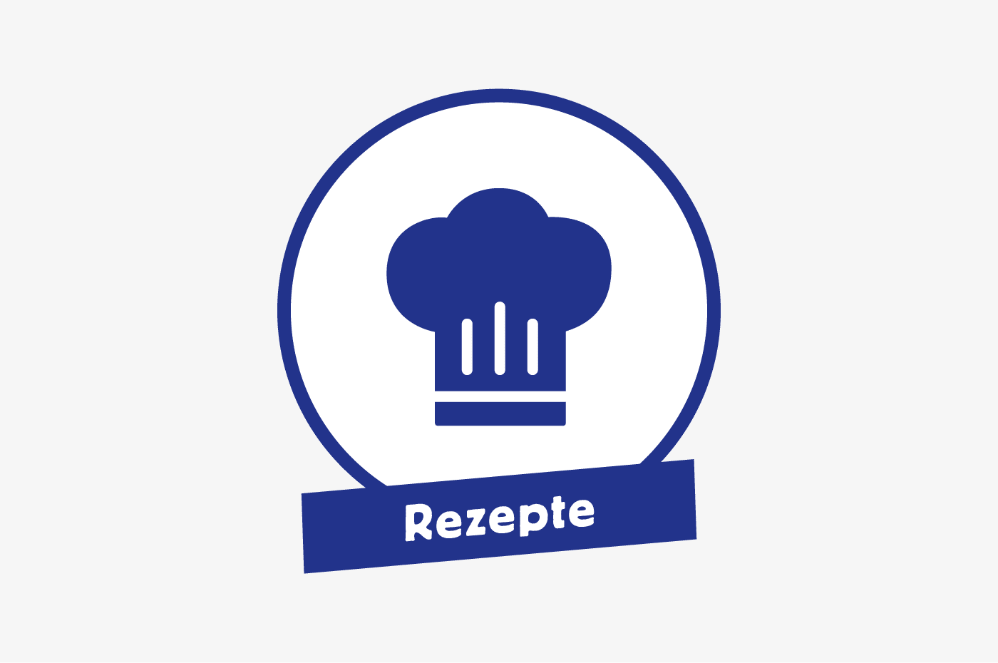 Kochmütze Icon mit Rezepte Label