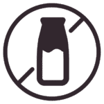 Icon mit durchgestrichener Milch für laktosefrei
