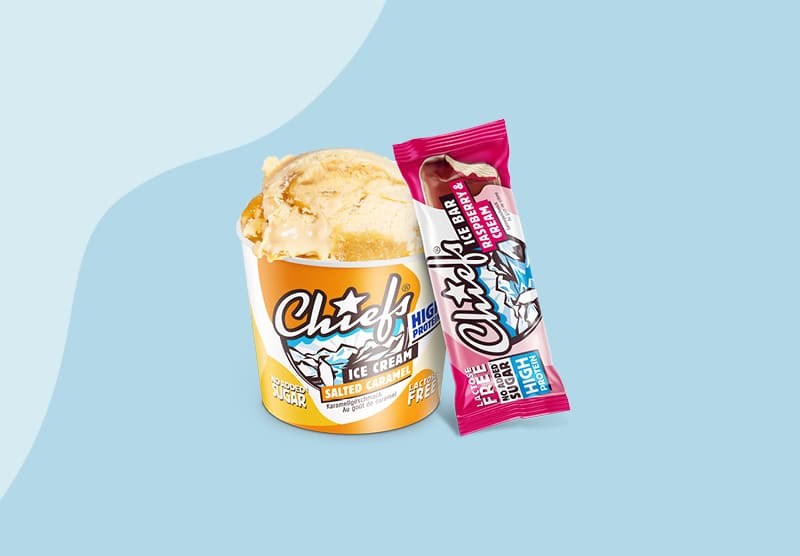 Chiefs Ice Cream Sortiment Becher und Ice Bar