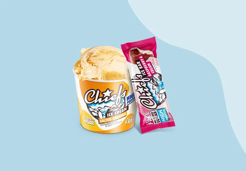 Chiefs Ice Cream Sortiment Becher und Ice Bar