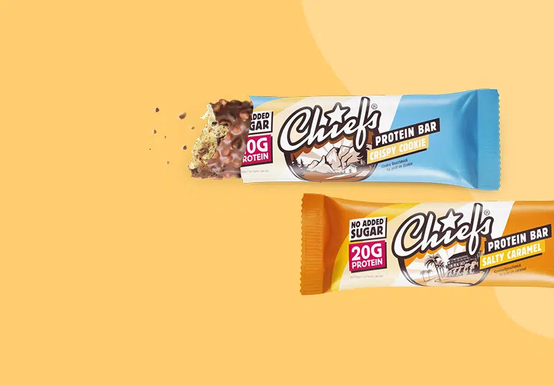 Chiefs Protein Bar Auswahl Crispy Cookie und Salty Caramel