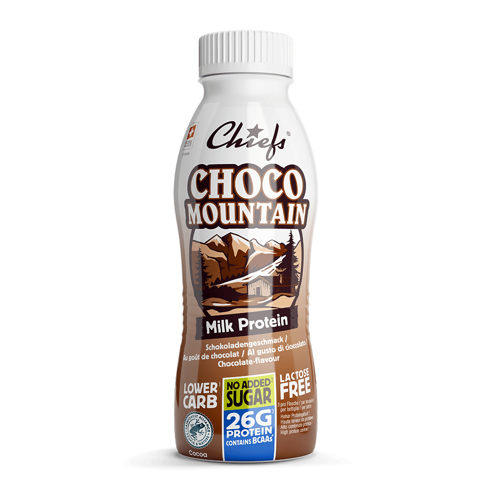 Chiefs Milk Protein Drink Choco Mountain Frontansicht mit Schatten