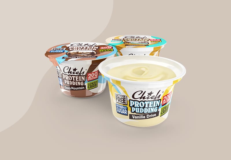 Chiefs Protein Pudding Auswahl mit Vanilla Drive und Choco Mountain