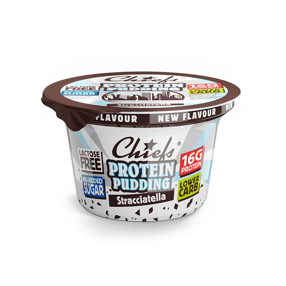 Chiefs Protein Pudding Stracciatella Frontansicht mit Schatten