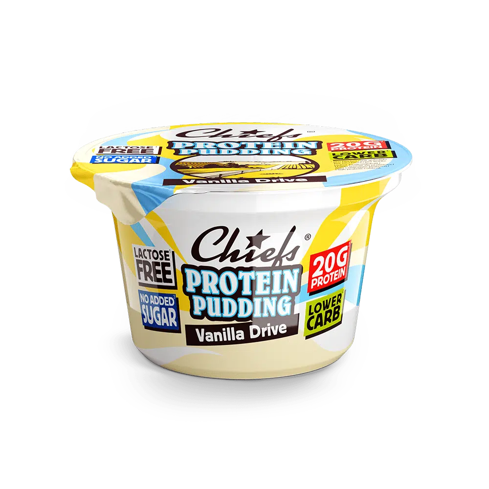Chiefs Protein Pudding Vanilla Drive Frontansicht mit Schatten