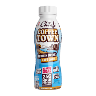 Chiefs Milk Protein Drink Coffee Town Frontansicht mit Schatten