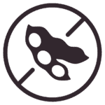 Icon with crossed out soy beans for soy free