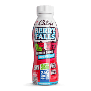 Chiefs Milk Protein Drink Strawberry front view with shadow