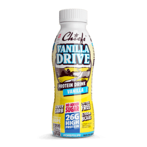 Chiefs Milk Protein Drink Vanilla Drive front view with shadow