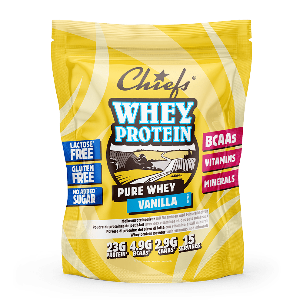 Chiefs Protein Powder Whey Vanilla 450 g with shadow