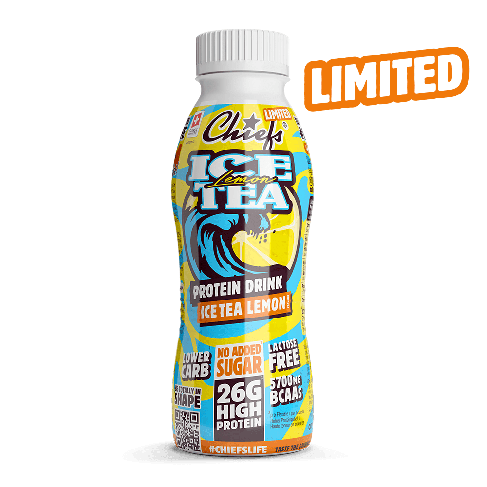 Chiefs Milk Protein Drink Lemon Ice Tea front view with shadow