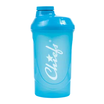 Shaker bleu avec logo Chiefs pour shakes protéinés