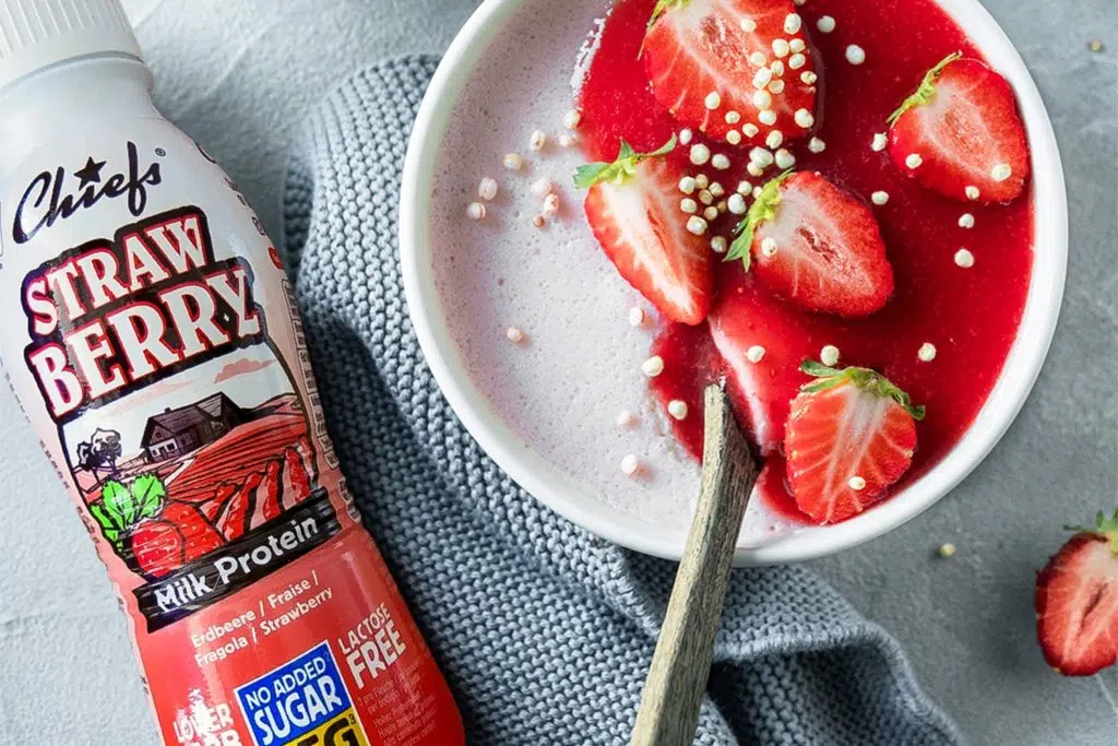 Recette Mousse aux fraises avec Milk Protein Drink Strawberry