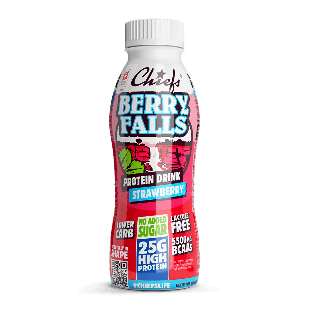 Chiefs Milk Protein Drink Berry Falls vue de face avec ombre