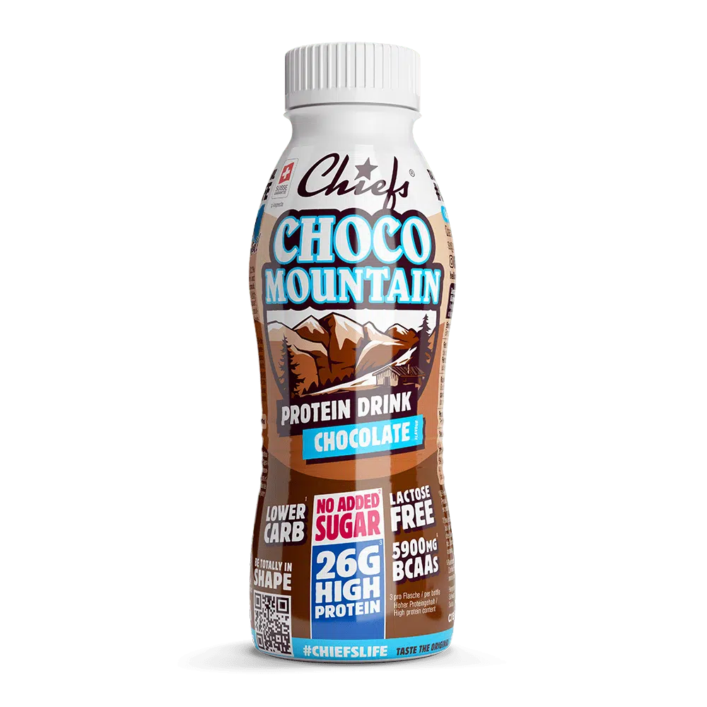 Chiefs Milk Protein Drink Choco Mountain vue de face avec ombre