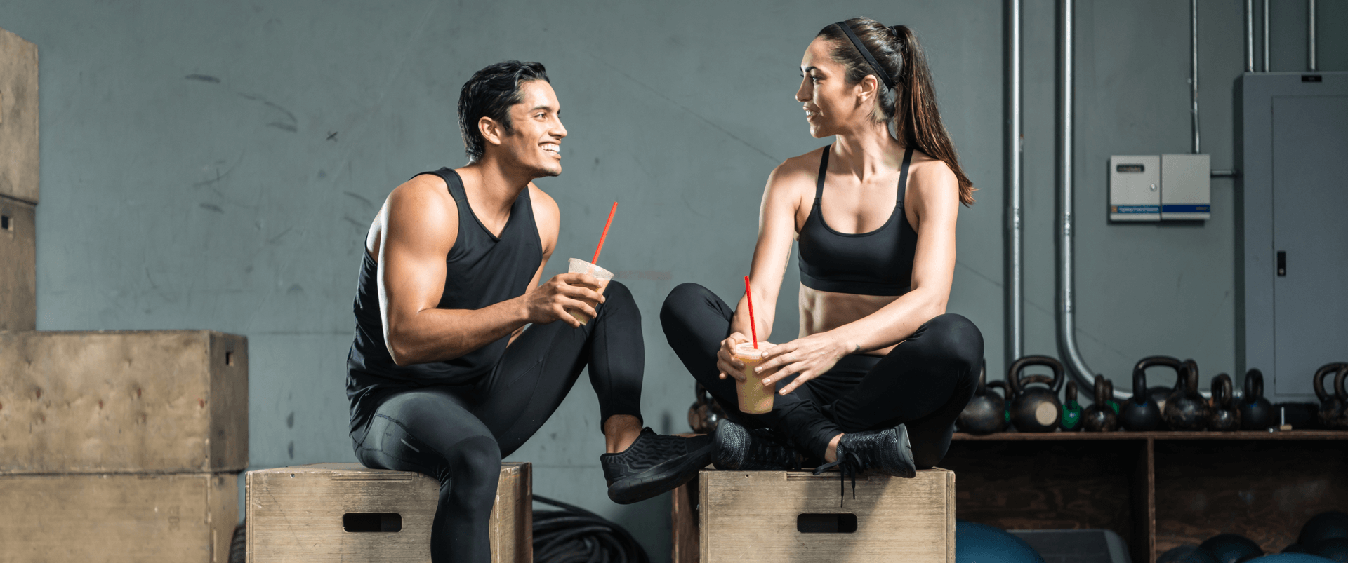 friends-drink-shake-in-gym