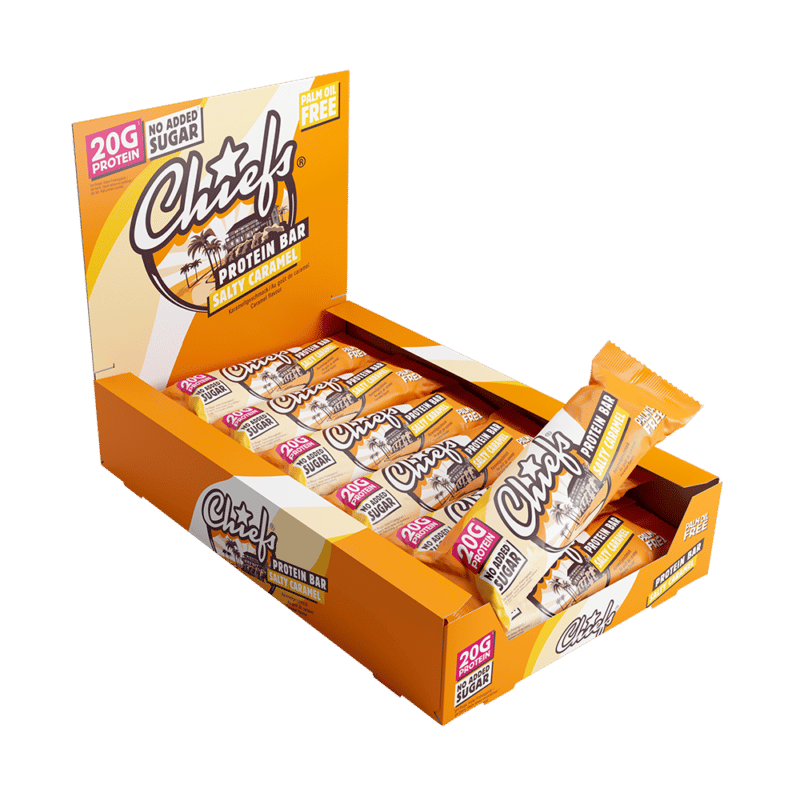 Chiefs Protein Bar Salty Caramel confezione tray