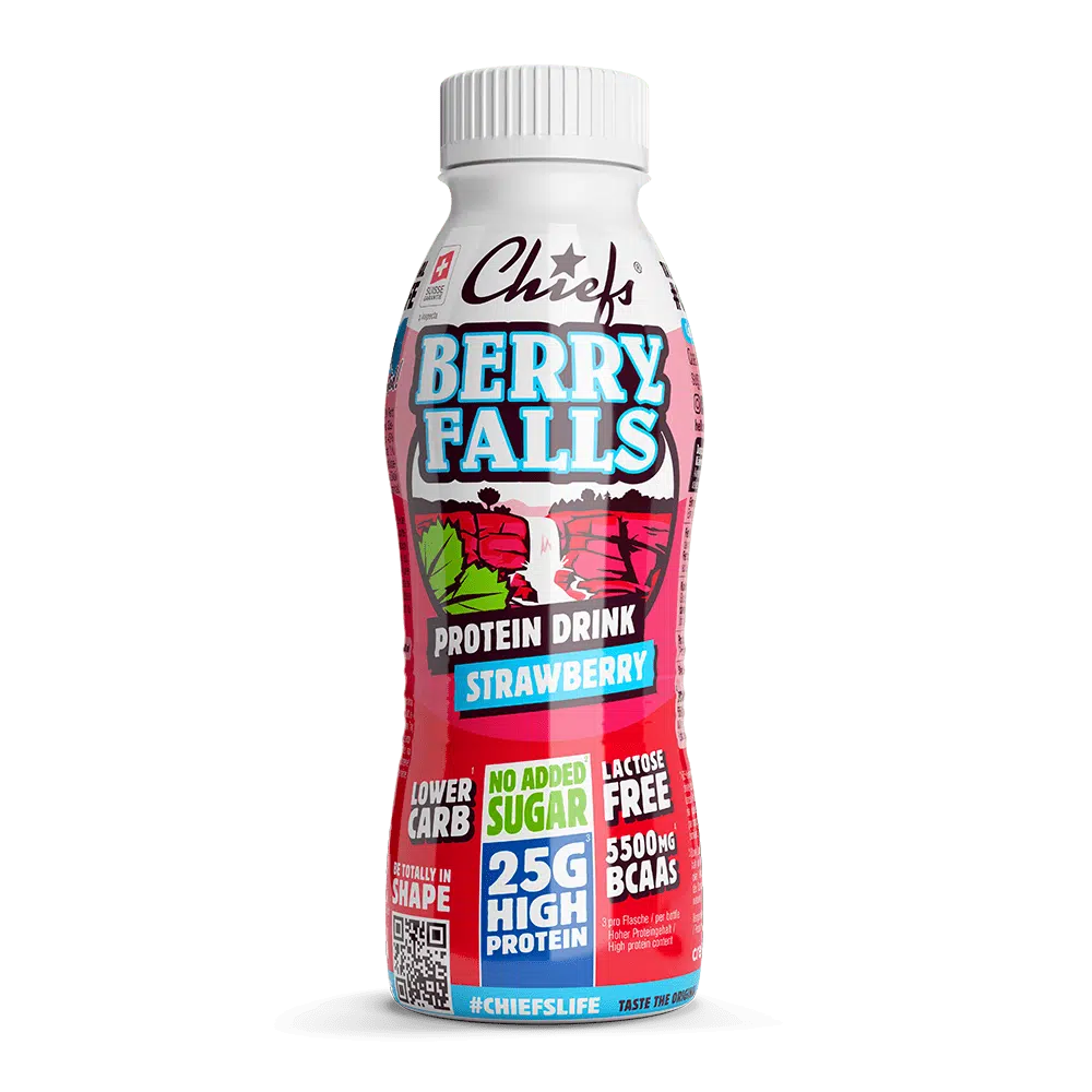 Chiefs Milk Protein Drink Berry Falls vista frontale con ombra