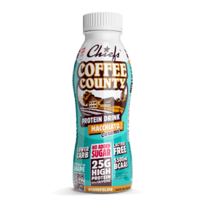 Chiefs Milk Protein Drink Coffee County vista frontale con ombra