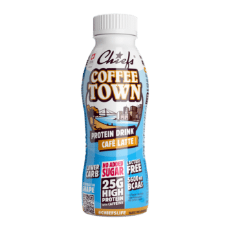 Chiefs Milk Protein Drink Coffee Town vista frontale