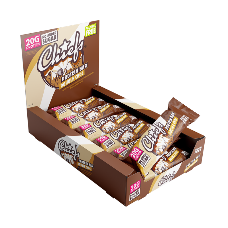 Chiefs Protein Bar Double Choc confezione tray